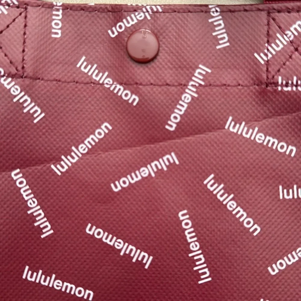 NEW Lululemon 2023 Holiday Edition Small Burgandy Logo Reusable Tote Bag - Picture 4 of 7